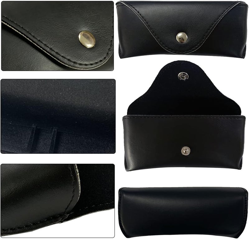 LogHog Portable Leather Glasses Case,Flexible Sunglasses Pouch Slim Case for Women Men Horizontal Eyeglass Case - Image 2